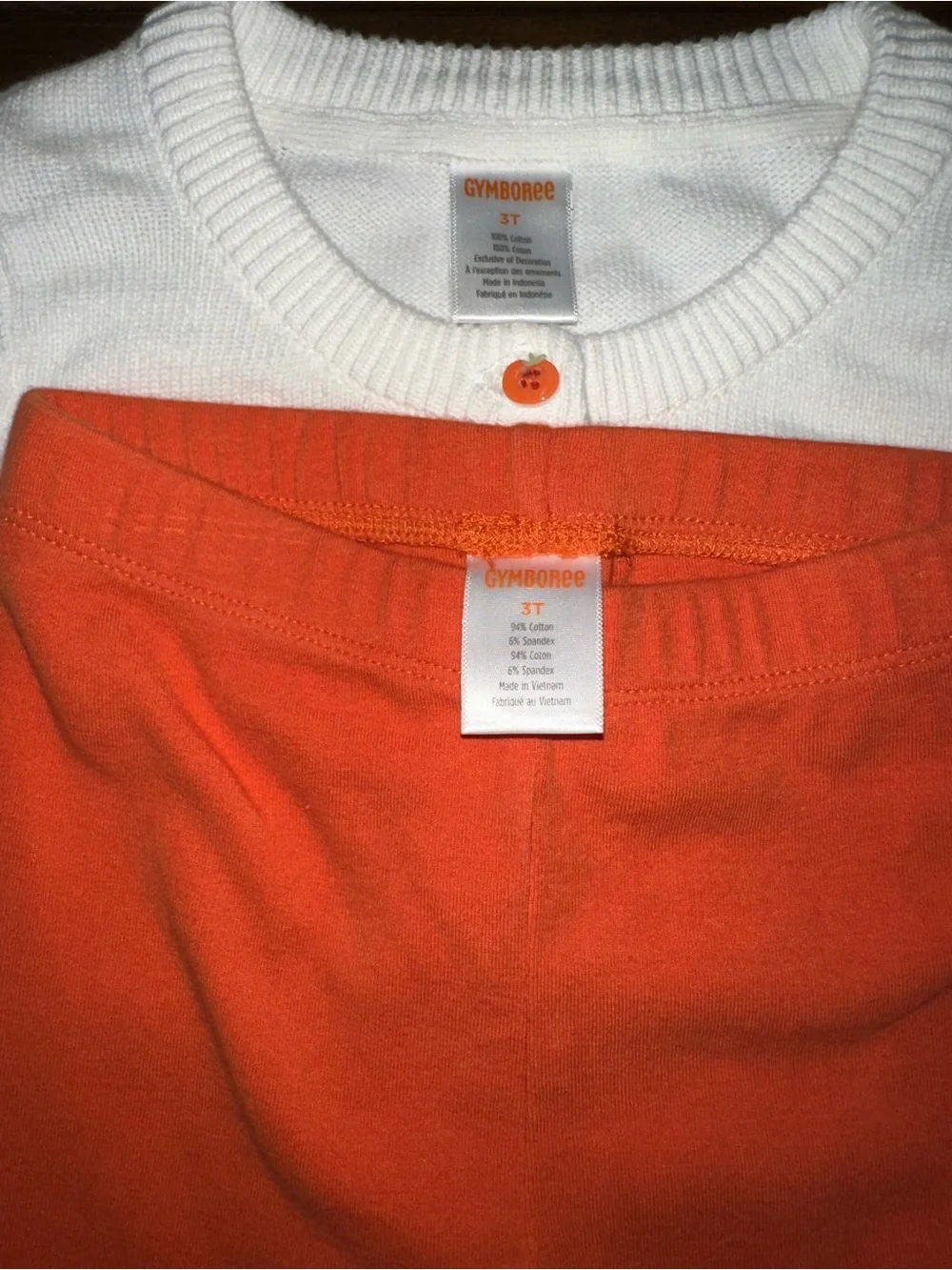 Gymboree| Girls Embroidered Pumpkin Cardigan with matching leggings 3T
